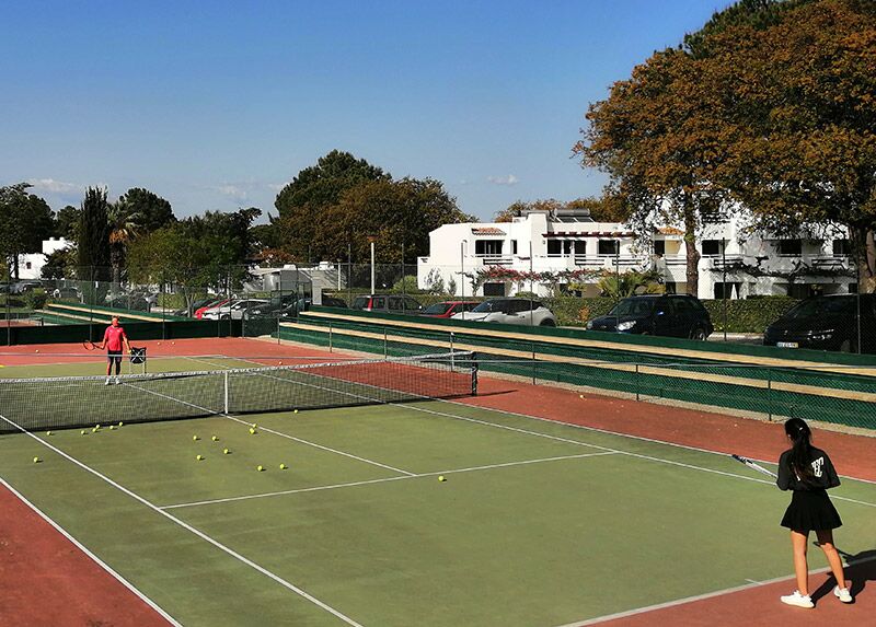 Hard tennis courts at Albufeira Clube de Ténis with professional surface